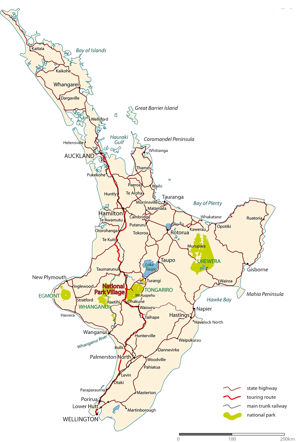 Gedetaileerde kaart South Island