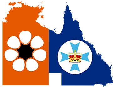 Vlag van QL en NT op kaart