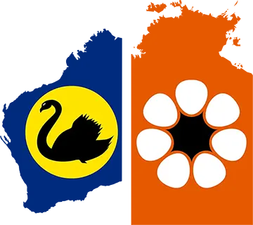 Vlag van Northern Territory op kaart