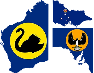 Vlag van Northern Territory op kaart